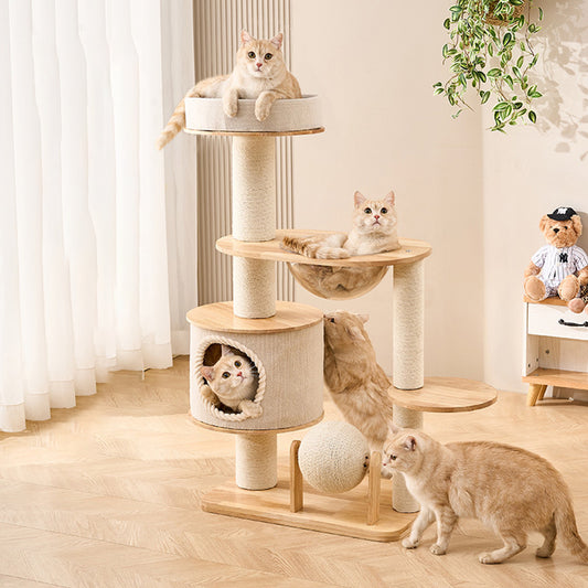 Luxury Large Wooden Cat Tree-with scratcher ball