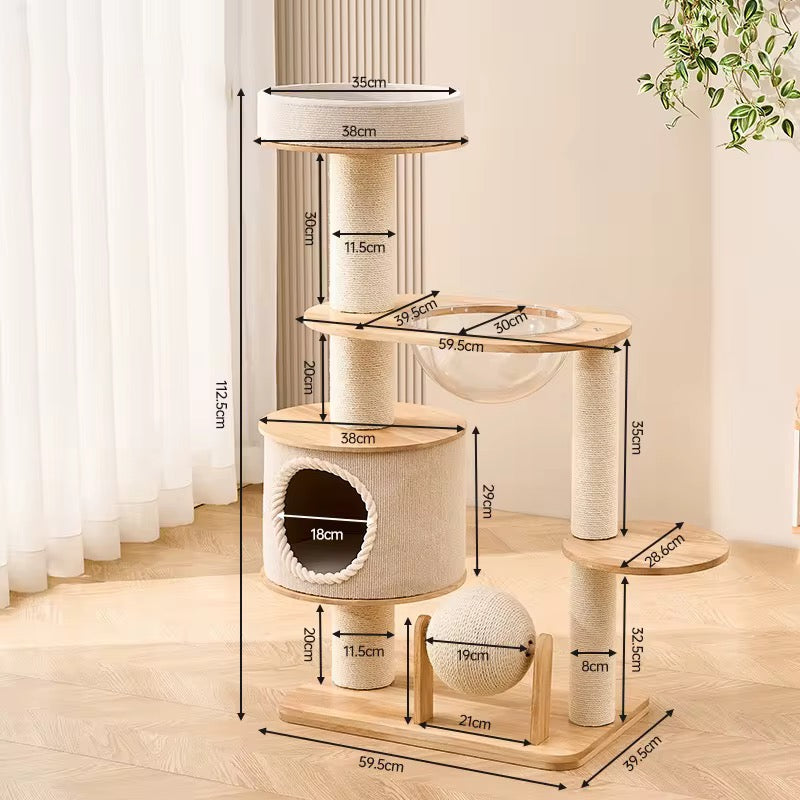 Luxury Large Wooden Cat Tree-with scratcher ball