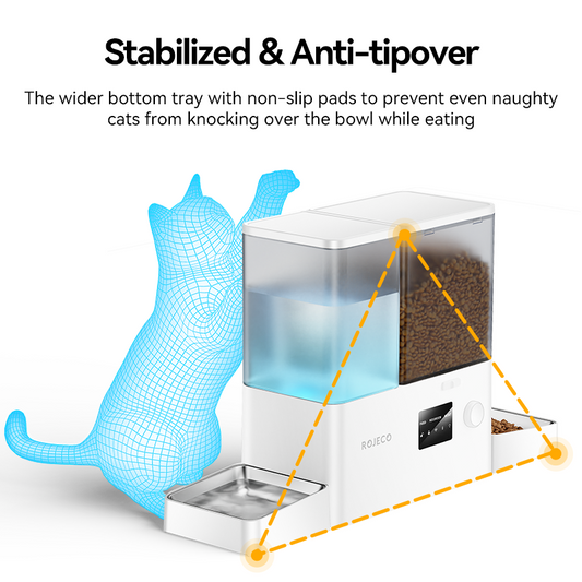 2 in 1 / 8.5 L Wi-Fi Automatic Pet Feeder with Gravity Water Dispenser- ROJECO