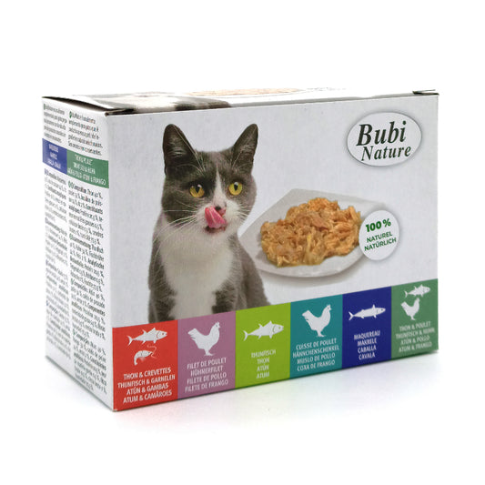Bubimex Premium wet food for cats, pate in cans, Multi-Pack, 6x70g