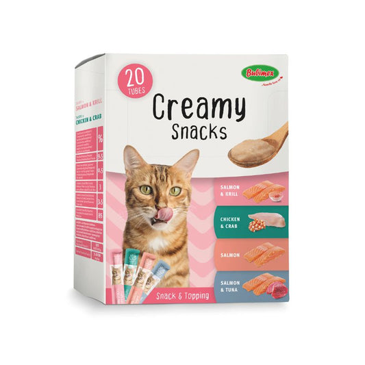 Bubimex Creamy Cat Snacks კრემოვანი სნექი მულტიპაკი კატებისთვის | 20 × 15გ (300გ)