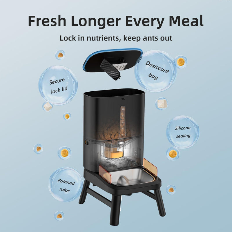 Automatic Dog Feeder 15Ltr with Camera, WIFI-Tikpaws