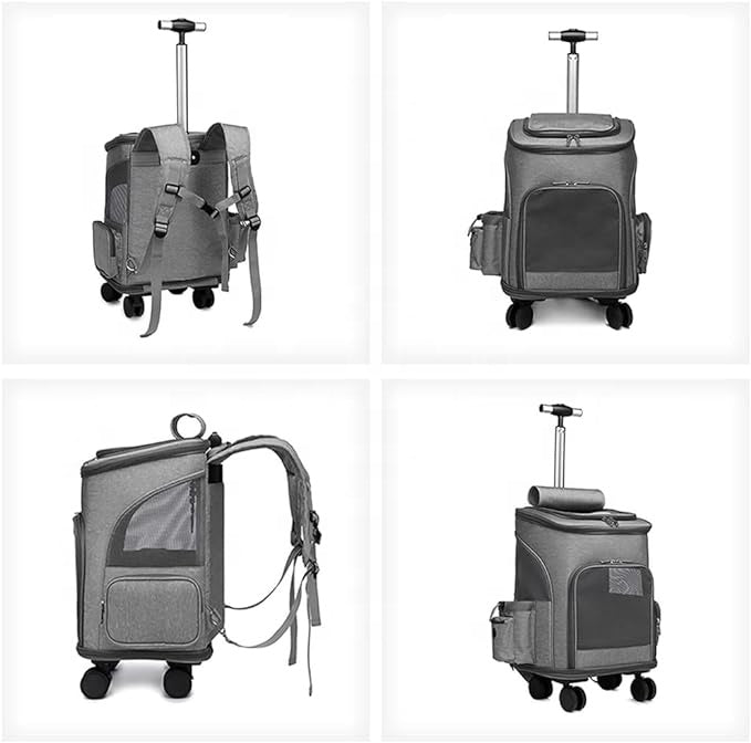 Luxury Wheeled Pet Carrier Backpack & Travel Trolley