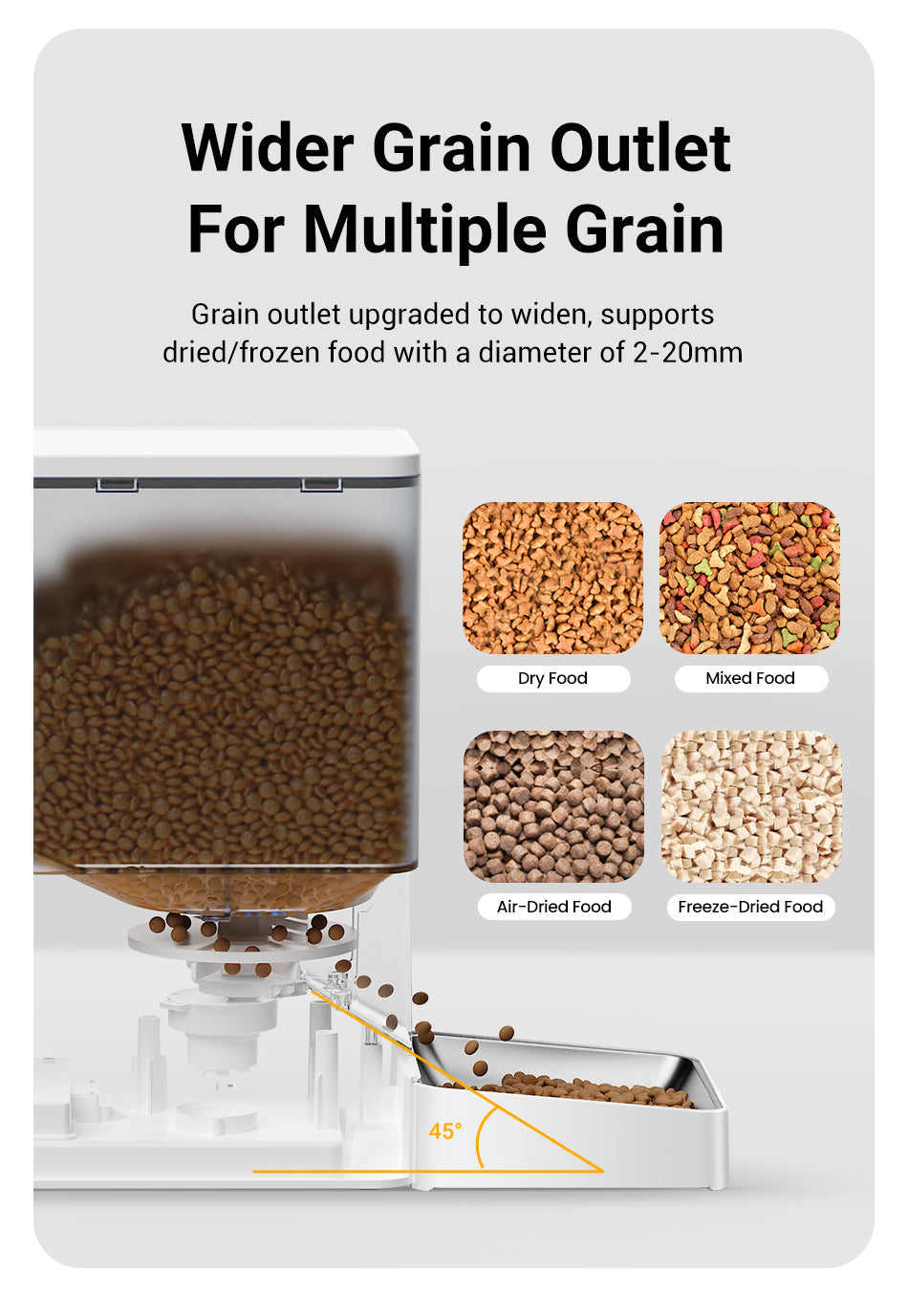 2 in 1 / 8.5 L Wi-Fi Automatic Pet Feeder with Gravity Water Dispenser- ROJECO