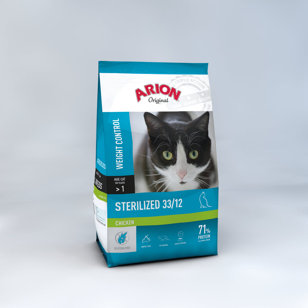ARION Original Weight Control Sterilized — სტერილიზებული კატებისთვის (ქათმით) (2კგ)