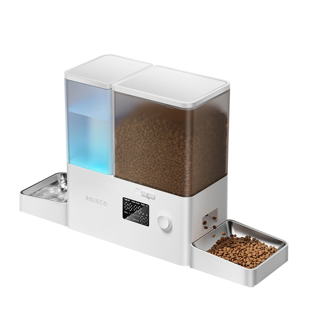 2 in 1 / 8.5 L Wi-Fi Automatic Pet Feeder with Gravity Water Dispenser- ROJECO